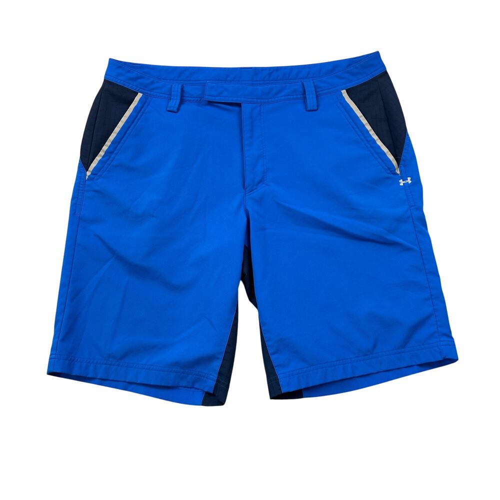 Under Armour Golf Shorts Men's 38 Blue Colorblock Pockets Performance